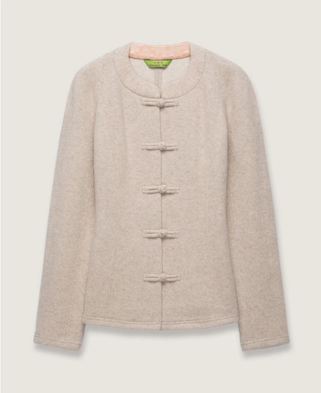 Tang Raglan-Sleeve Frog-Button Jacket