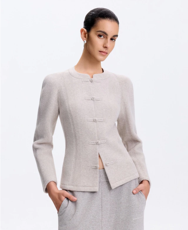 Tang Raglan-Sleeve Frog-Button Jacket