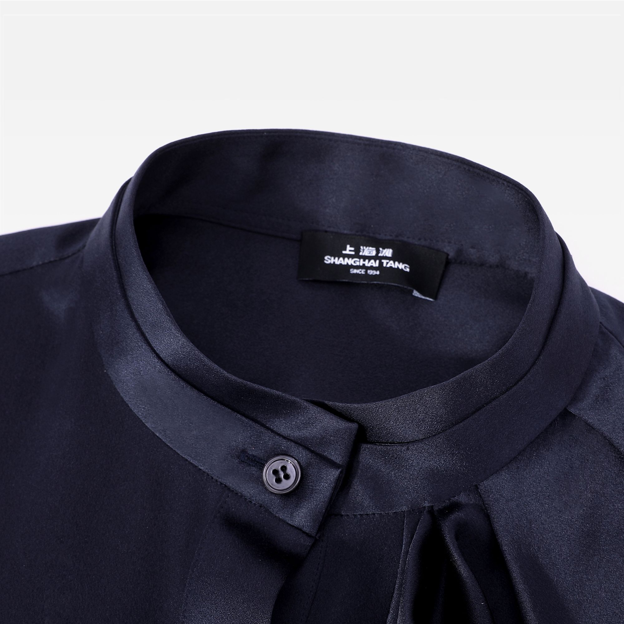 Double Collar Silk Shirt with Ruffle Details | Shanghai Tang