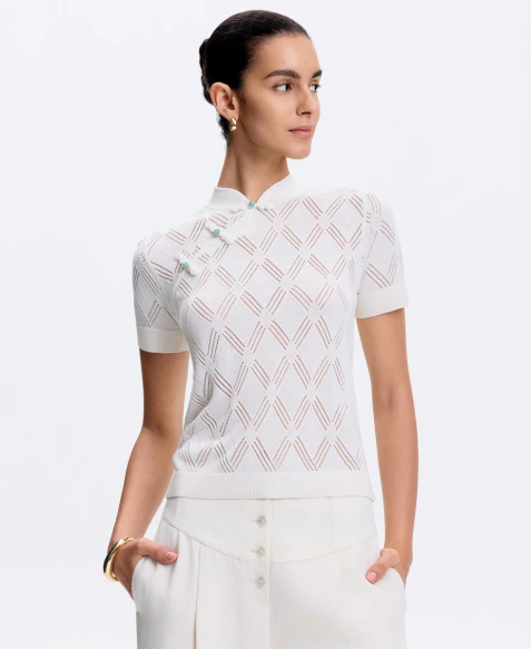 Crochet Qipao Top