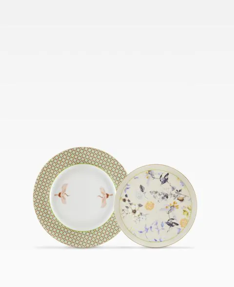 Chinese Garden Set Of 2 Plates