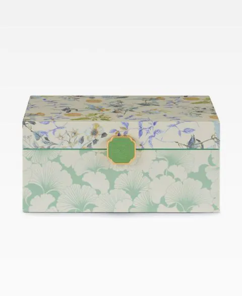 Chinese Garden Lacquer Jewellery Box S