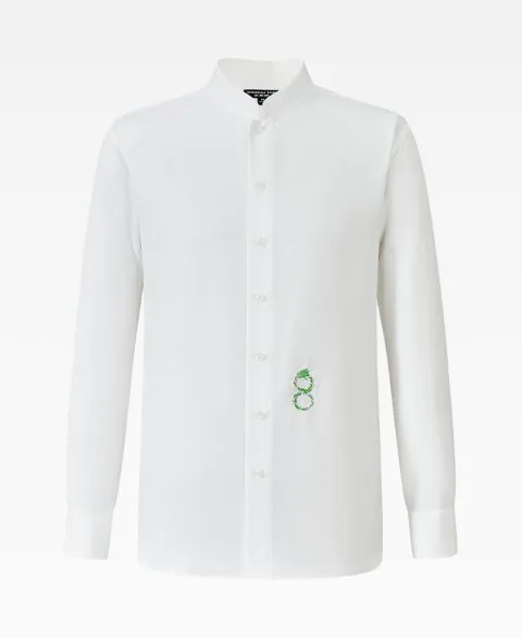 Tang Mandarin Collar Shirt with dragon embroidery