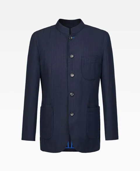 Wool-Linen Five-Button Jacket