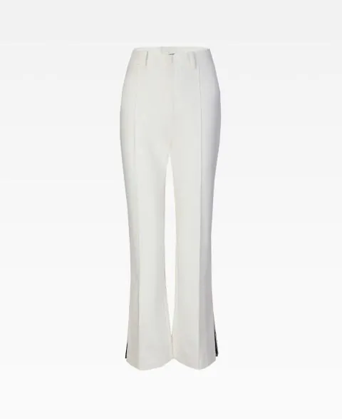 Embroidered Lace Trim Stretch Flared Pants