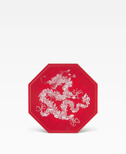 Shanghai Tang x Jacky Tsai Red Lacquer Wood Dragon Candy Box