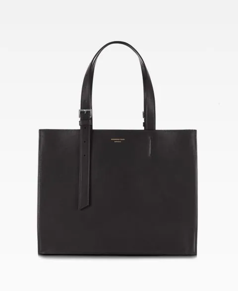 Leather East West Tote